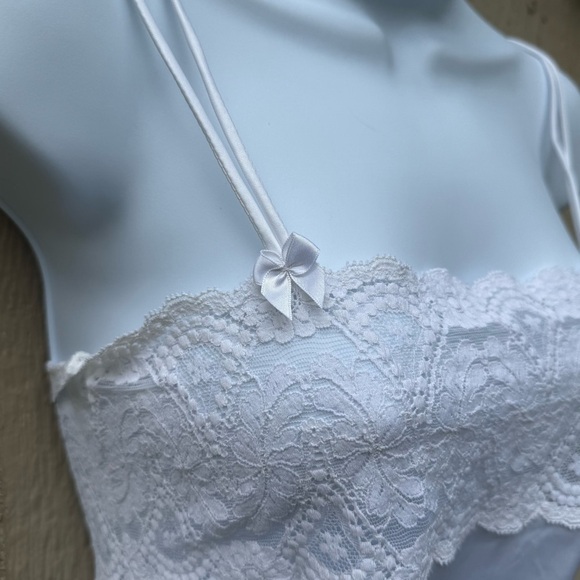 Vintage Vassarette White Lace Underneath Bodysuit Sz 34 / Medium USA Made - Picture 3 of 7